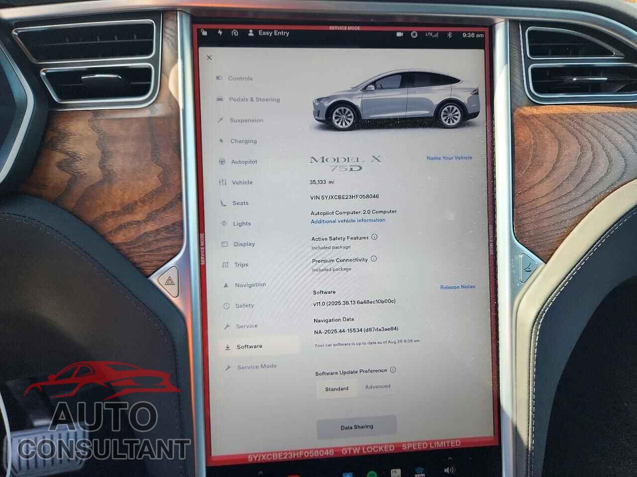 TESLA MODEL X 2017 - 5YJXCBE23HF058046