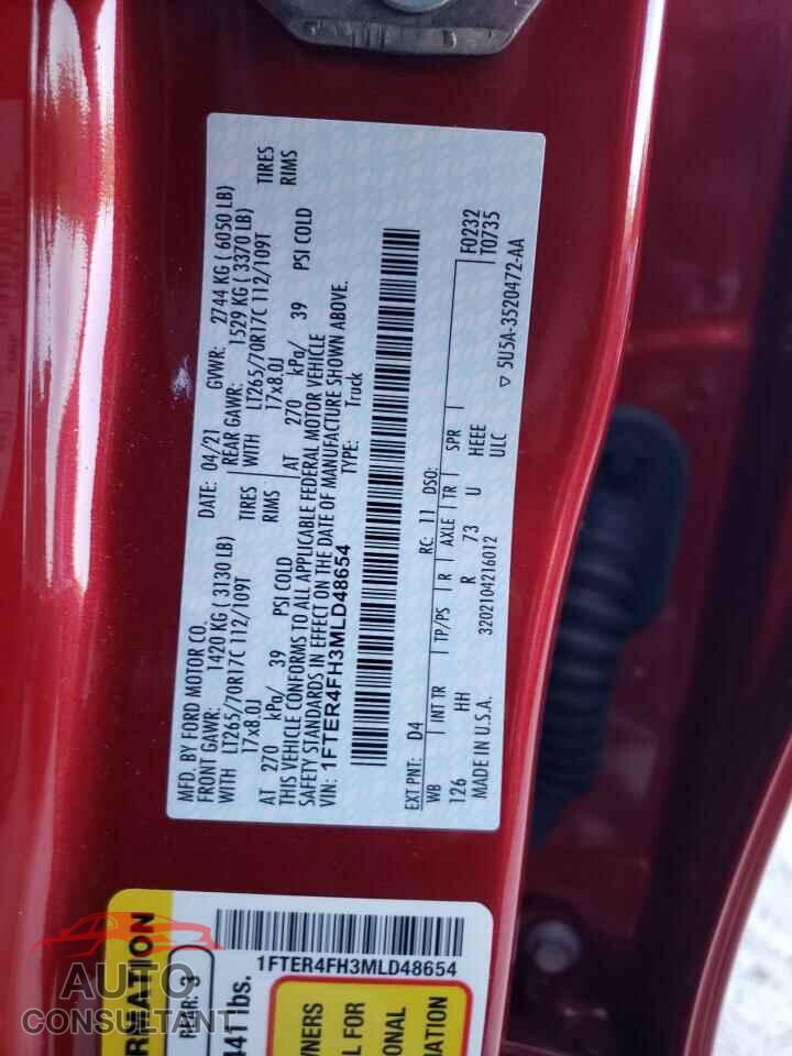 FORD RANGER 2021 - 1FTER4FH3MLD48654