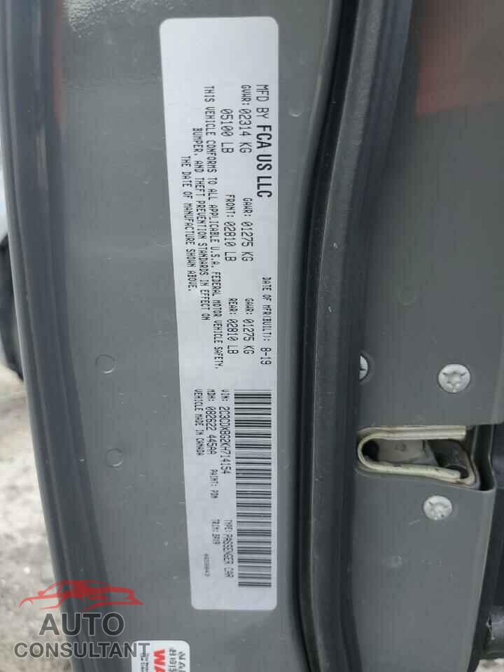 DODGE CHARGER 2019 - 2C3CDXBG2KH714154