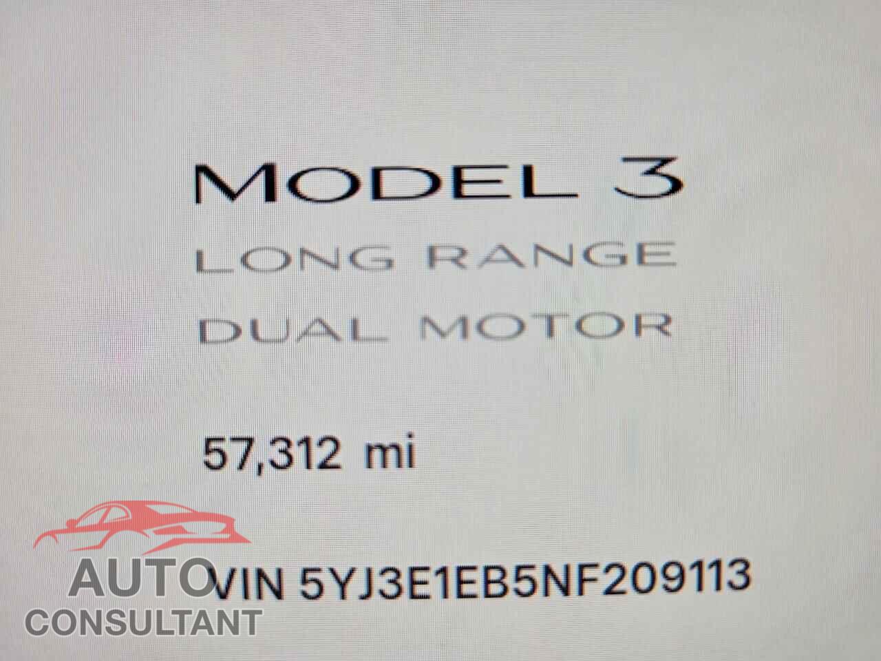 TESLA MODEL 3 2022 - 5YJ3E1EB5NF209113