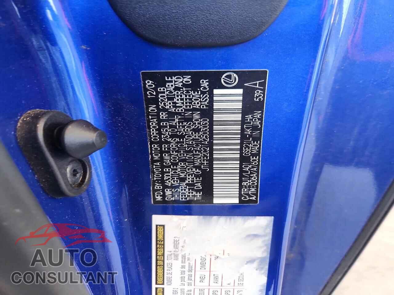 LEXUS IS 2010 - JTHFE2C21A2503030