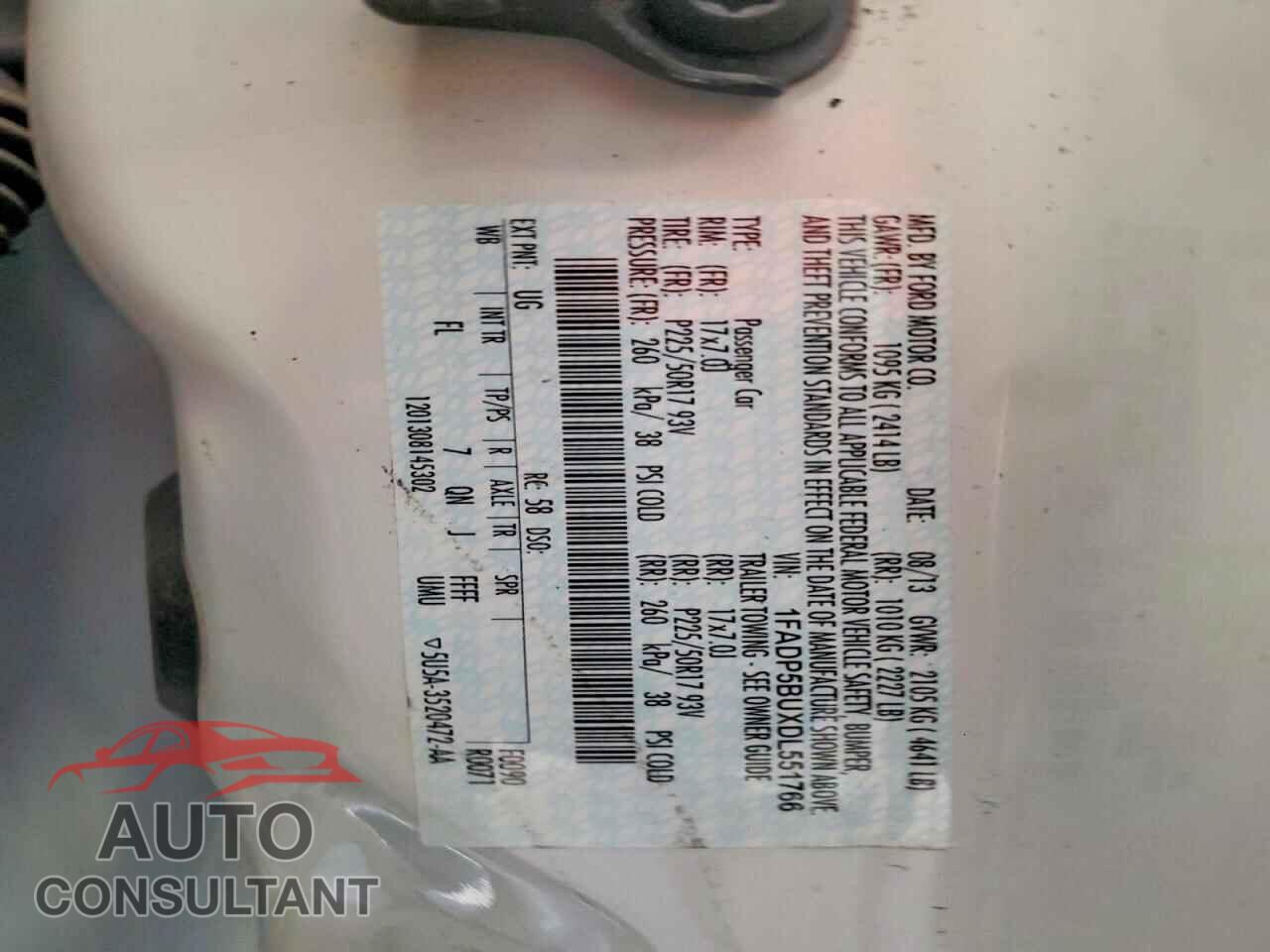 FORD CMAX 2013 - 1FADP5BUXDL551766