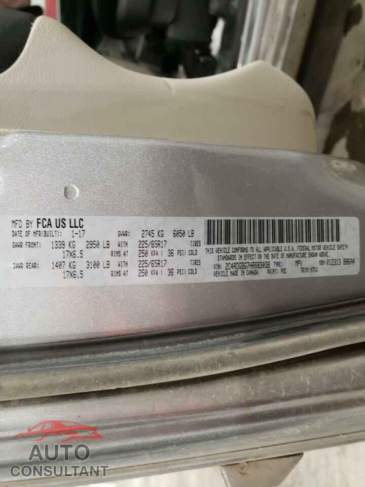 DODGE GRAND CARA 2017 - 2C4RDGBG7HR683038