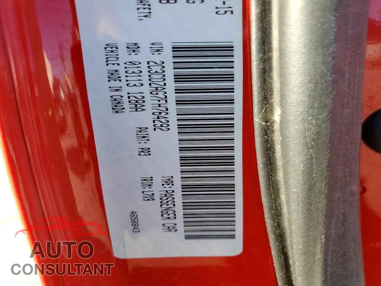 DODGE CHALLENGER 2015 - 2C3CDZAG7FH764292