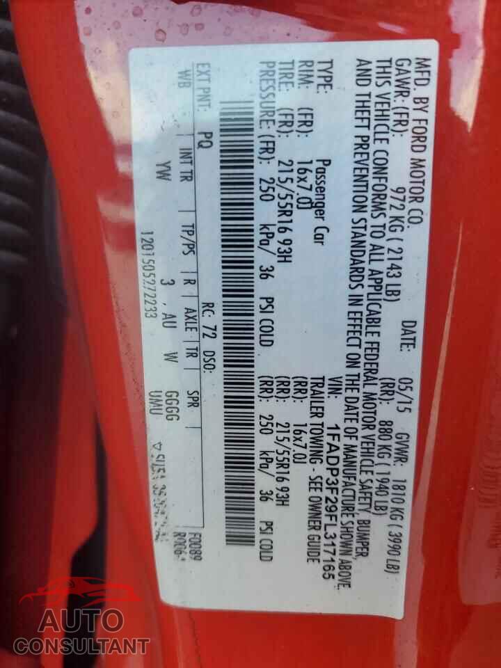 FORD FOCUS 2015 - 1FADP3F29FL317165