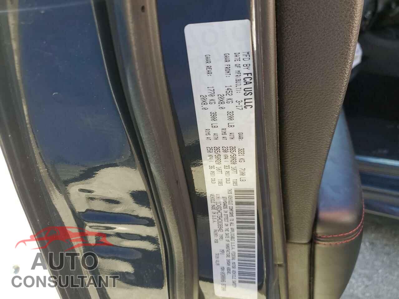 DODGE DURANGO 2017 - 1C4SDHCT5HC838942