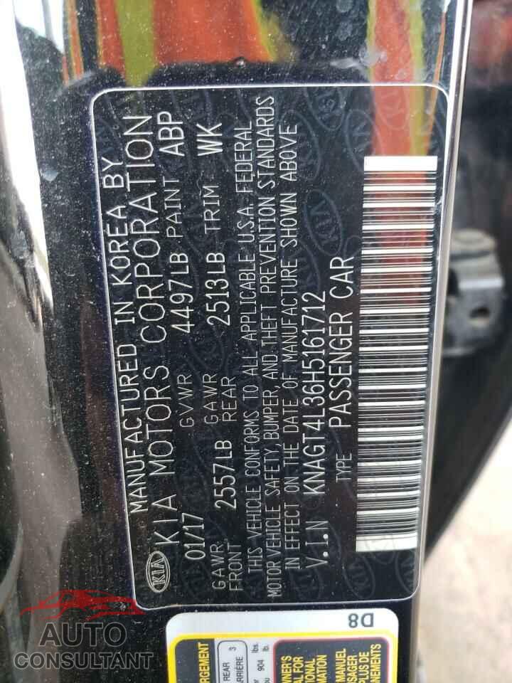 KIA OPTIMA 2017 - KNAGT4L36H5161712