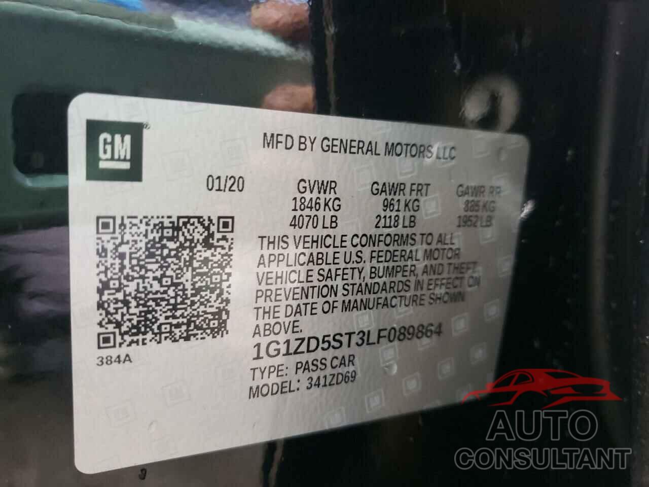 CHEVROLET ALL OTHER 2020 - 1G1ZD5ST3LF089864