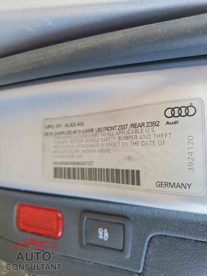 AUDI A4 2017 - WAUKMAF46HN040107
