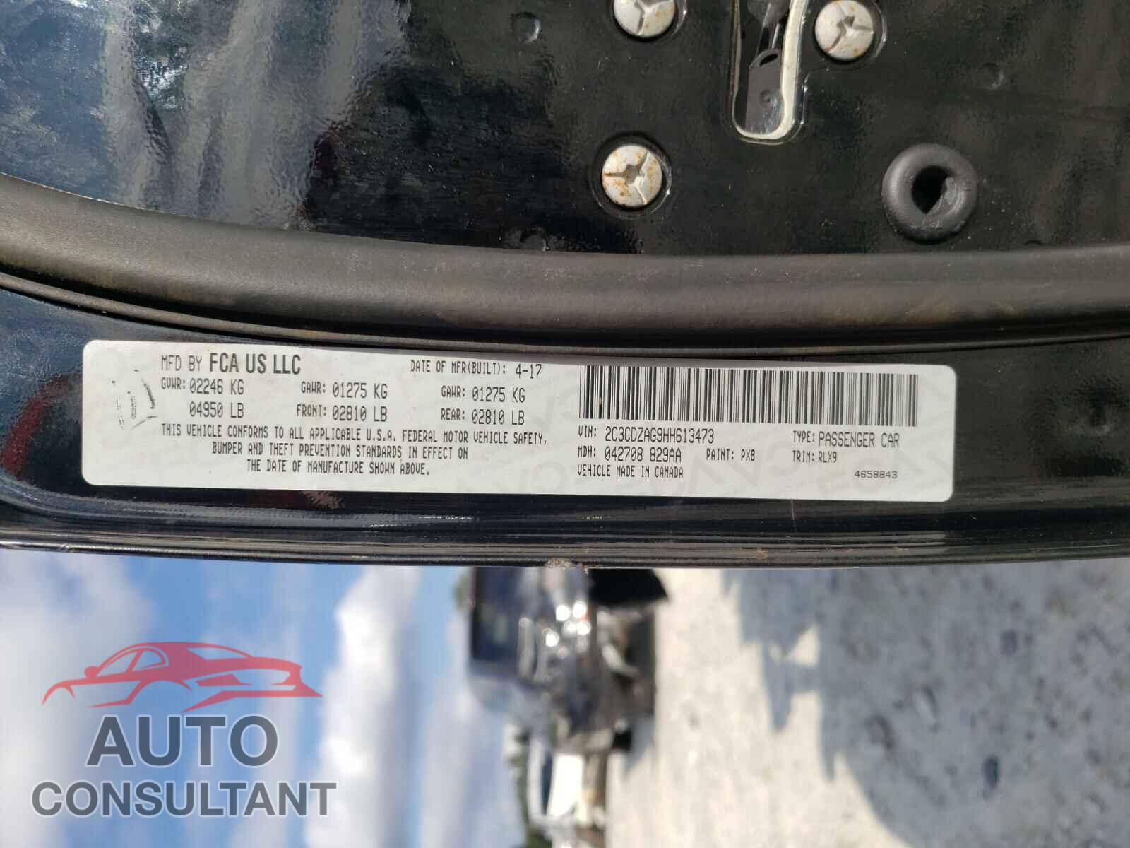 DODGE CHALLENGER 2017 - 2C3CDZAG9HH613473