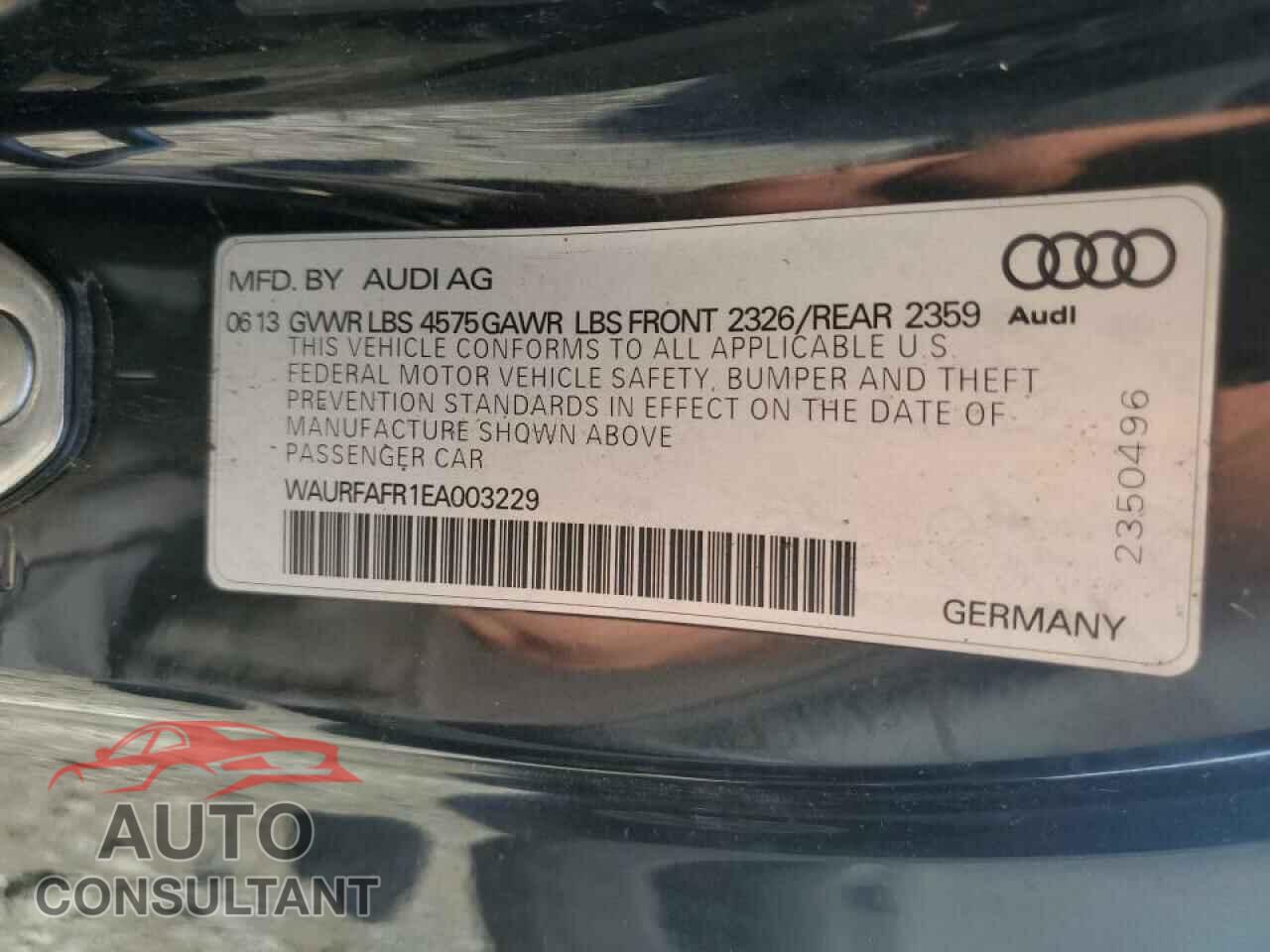 AUDI A5 2014 - WAURFAFR1EA003229