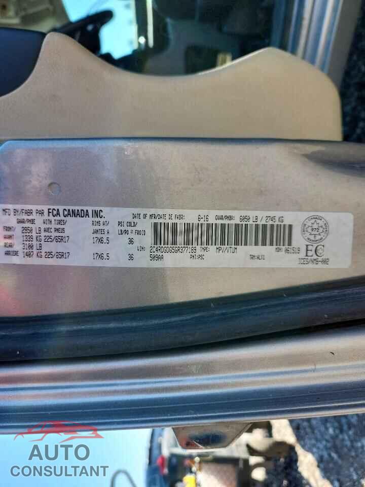 DODGE CARAVAN 2016 - 2C4RDGDG5GR377189