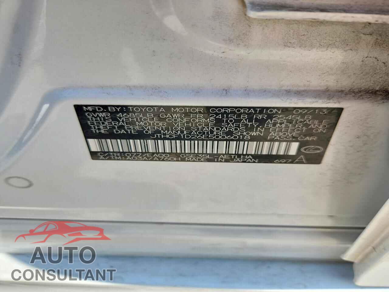 LEXUS IS 2014 - JTHCF1D26E5006018