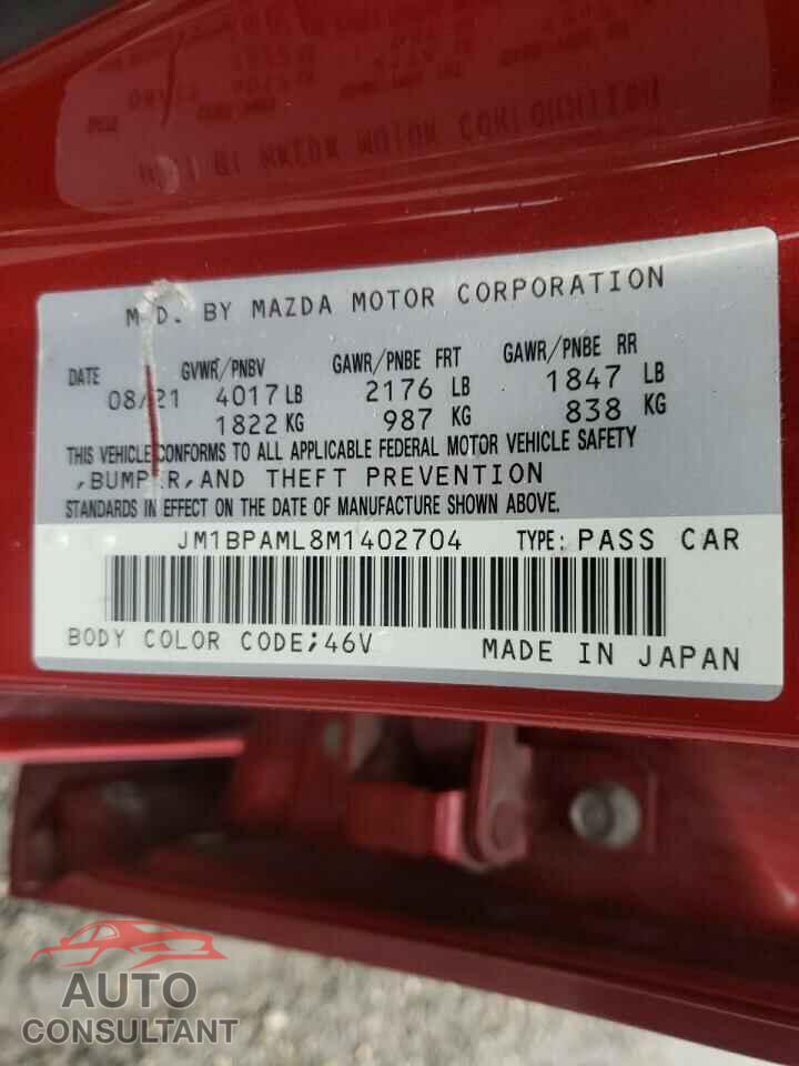 MAZDA 3 2021 - JM1BPAML8M1402704