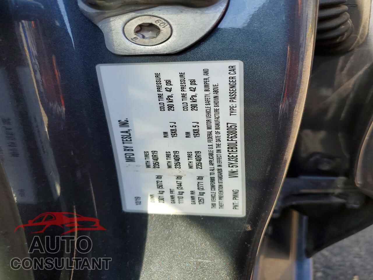TESLA MODEL 3 2020 - 5YJ3E1EB0LF638057