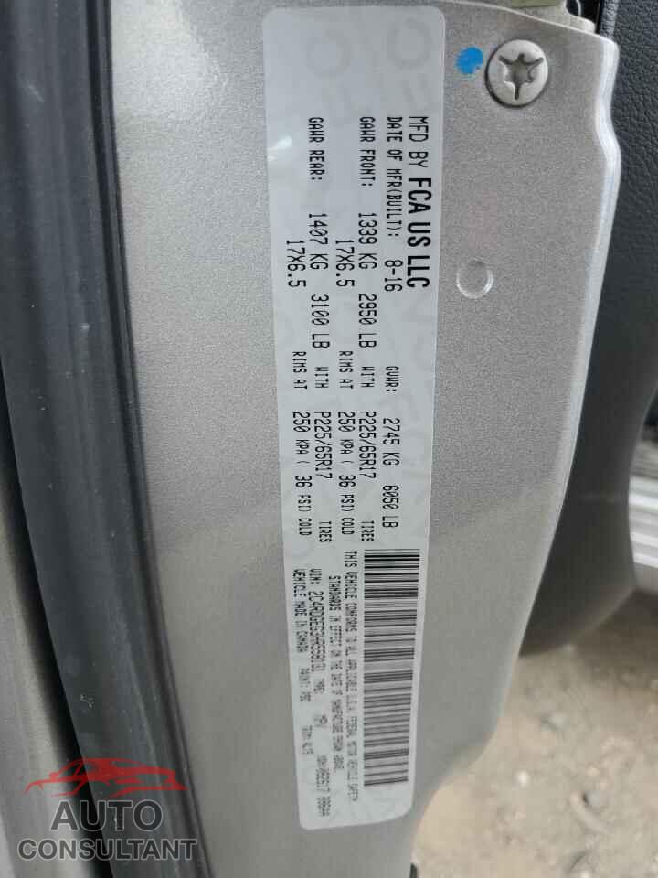 DODGE CARAVAN 2017 - 2C4RDGEG3HR558131