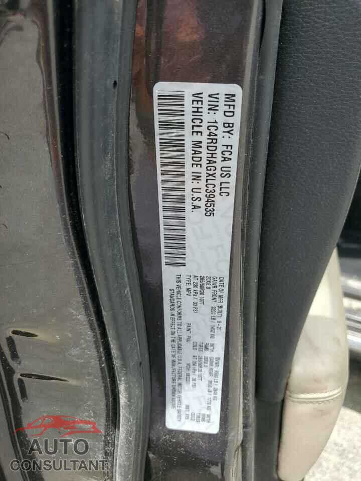 DODGE DURANGO 2020 - 1C4RDHAGXLC394535