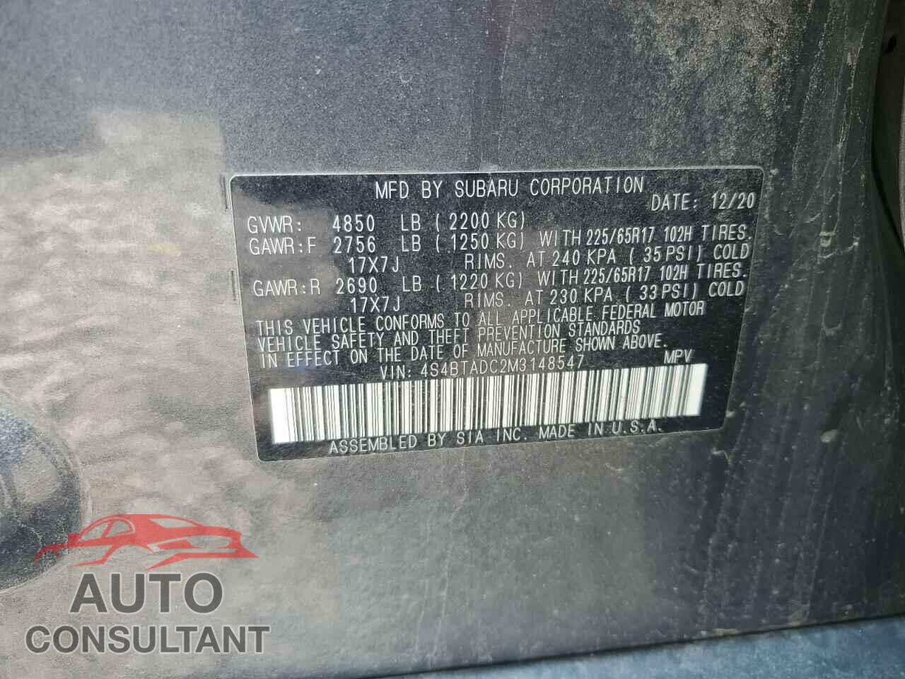 SUBARU OUTBACK 2021 - 4S4BTADC2M3148547