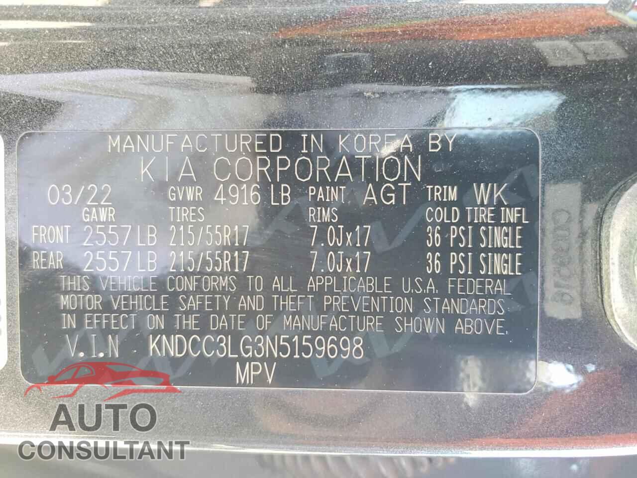 KIA UNKNOWN 2022 - KNDCC3LG3N5159698