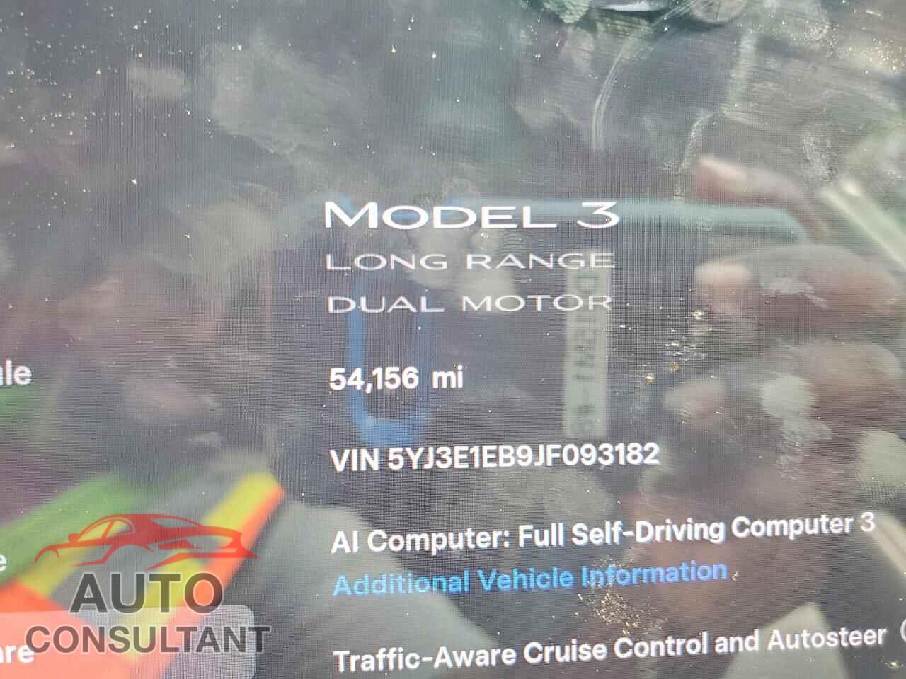 TESLA MODEL 3 2018 - 5YJ3E1EB9JF093182