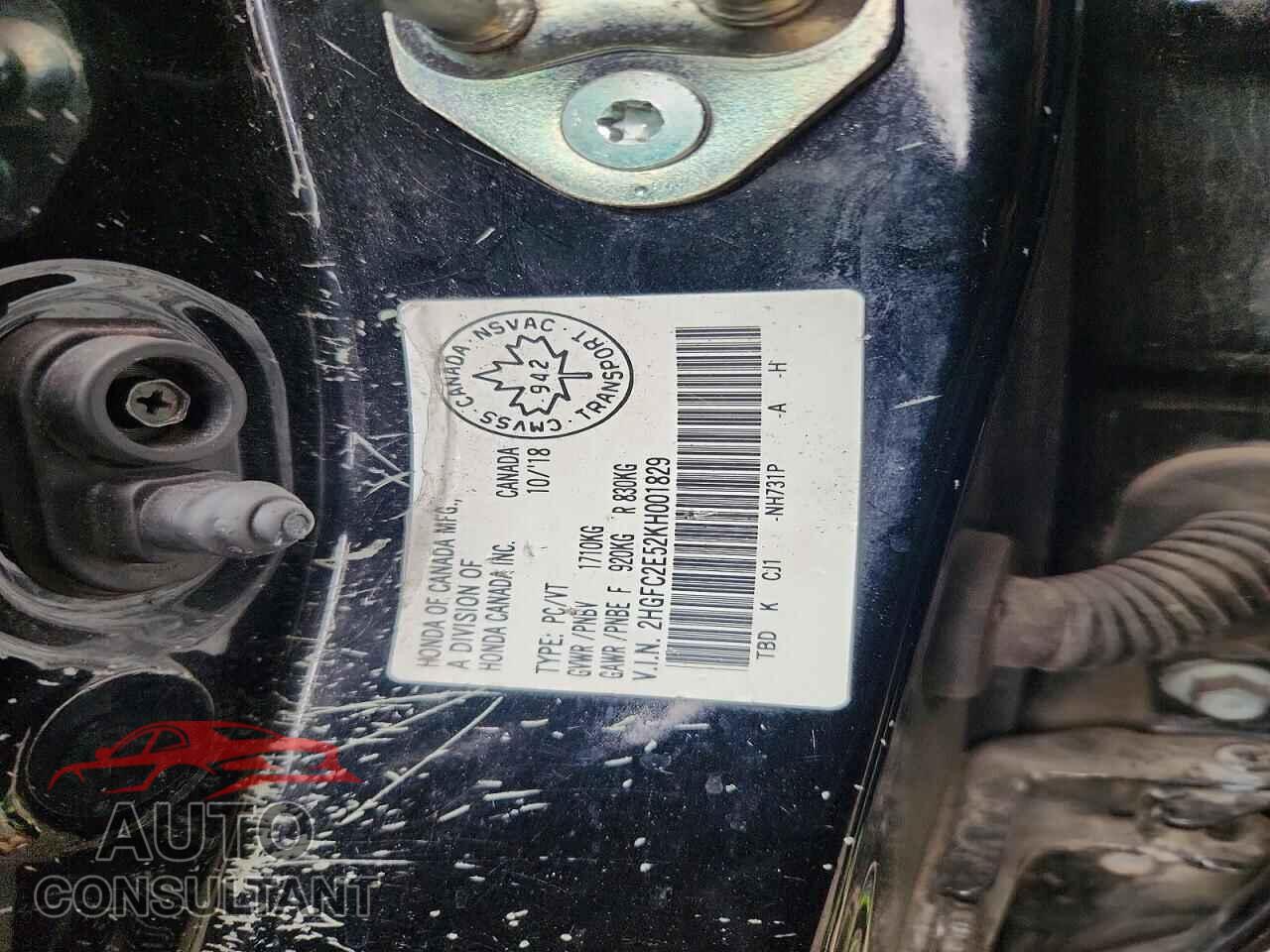HONDA CIVIC 2019 - 2HGFC2E52KH001829