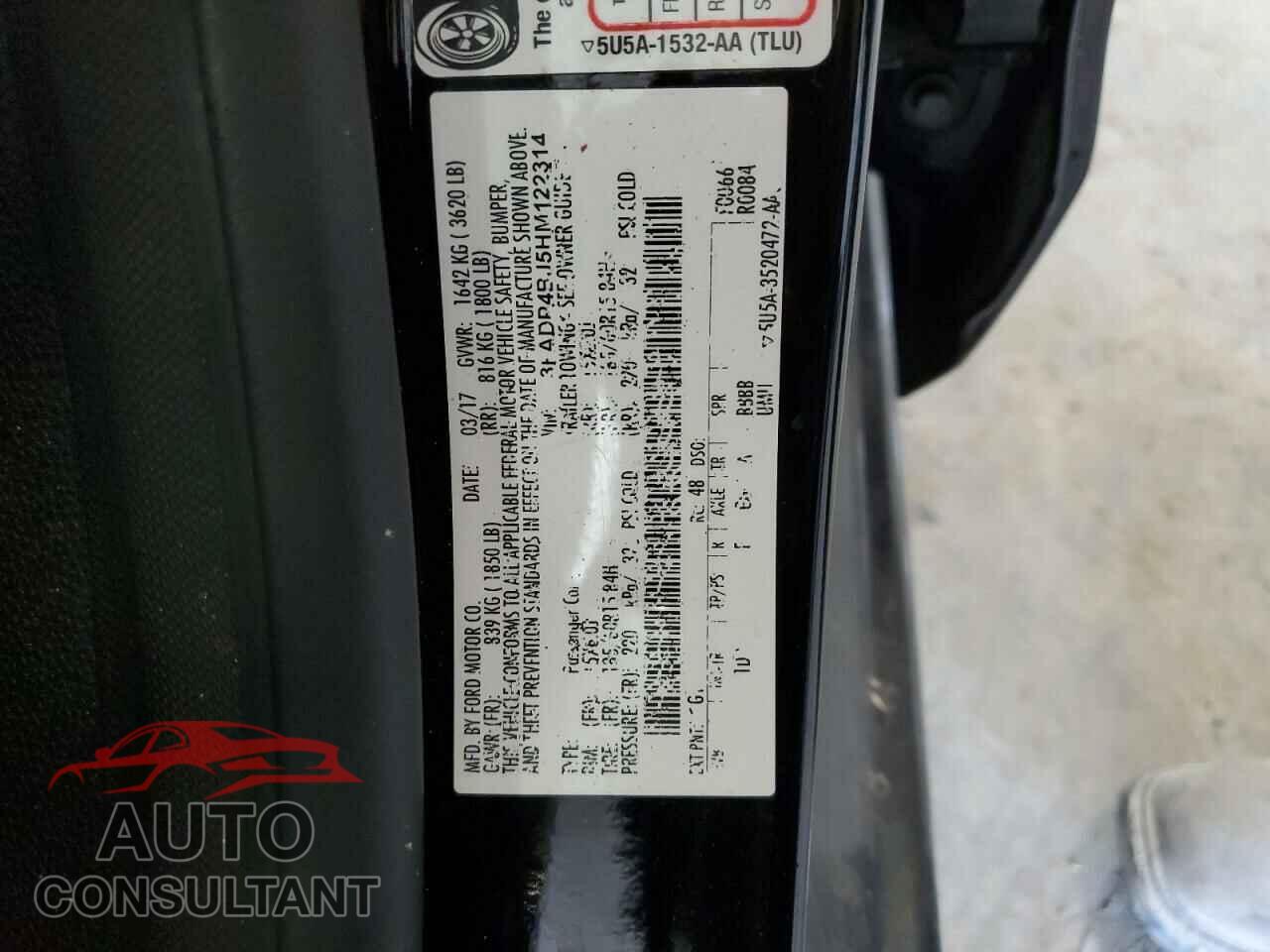 FORD FIESTA 2017 - 3FADP4BJ5HM122314