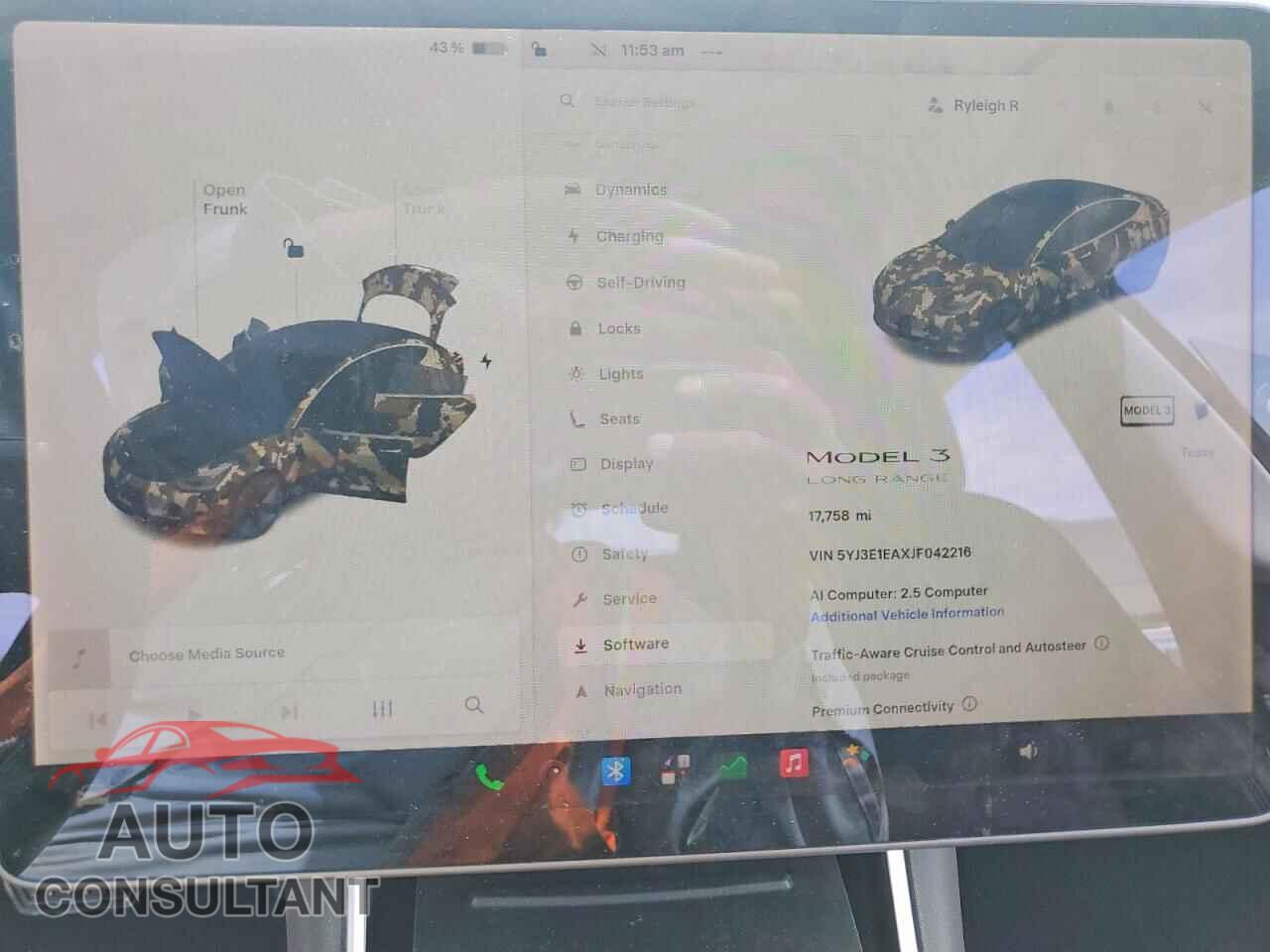 TESLA MODEL 3 2018 - 5YJ3E1EAXJF042216