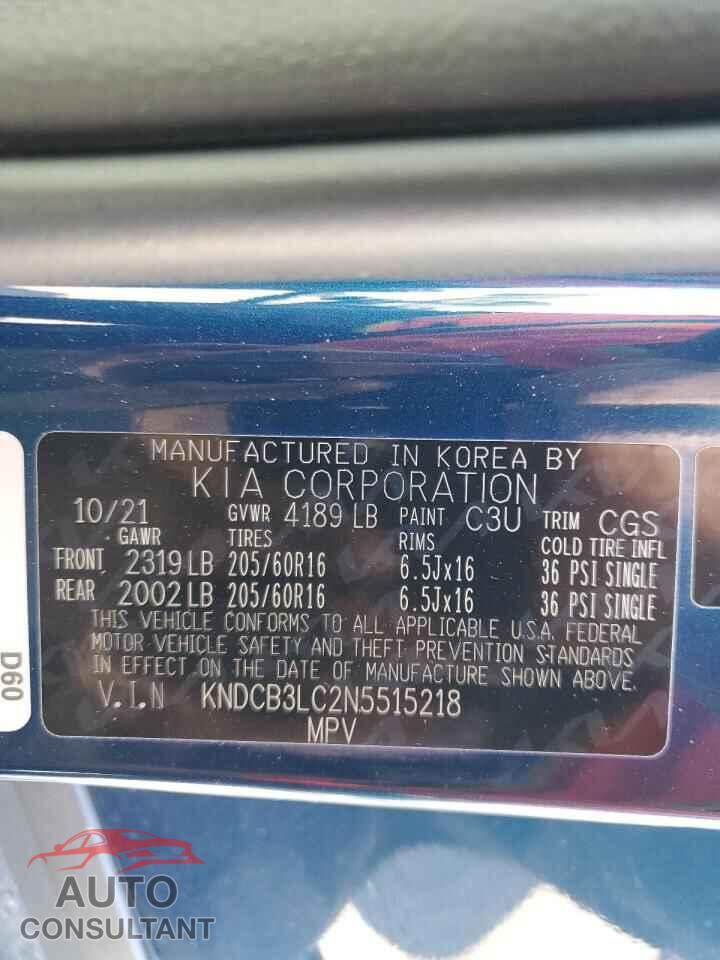 KIA NIRO 2022 - KNDCB3LC2N5515218