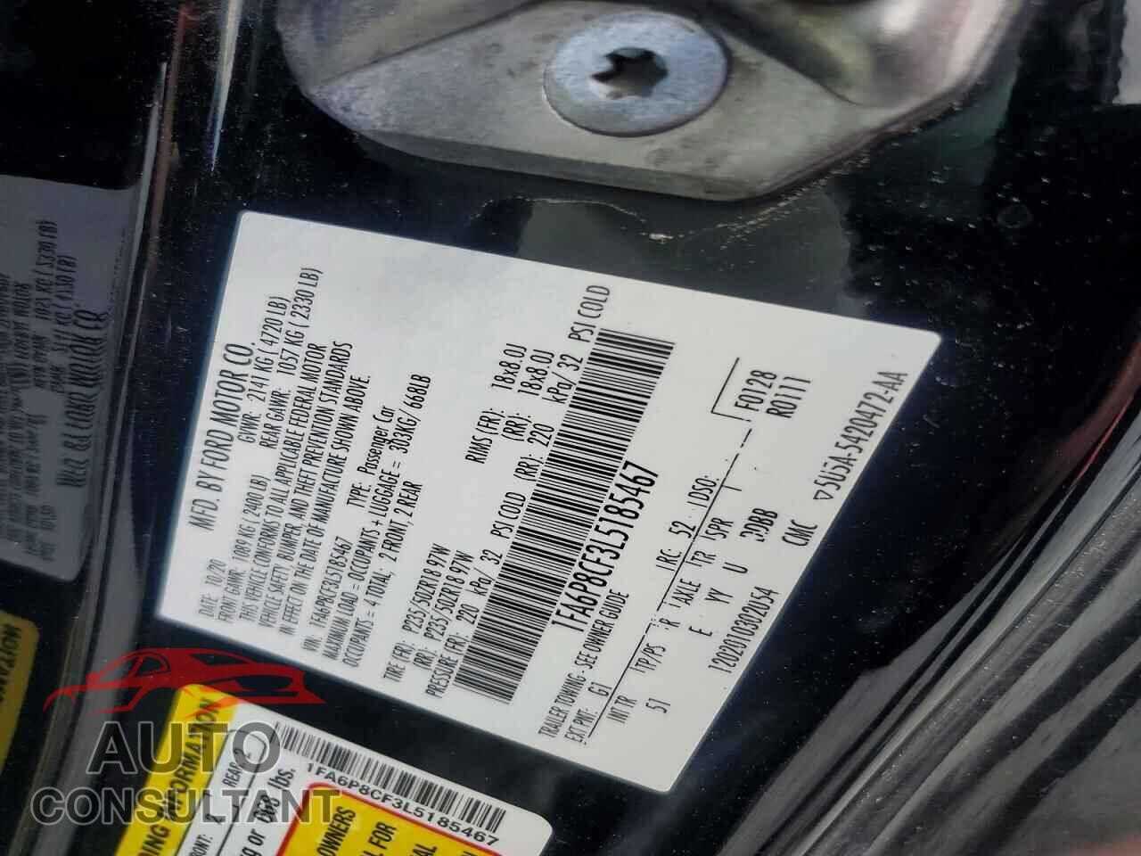 FORD MUSTANG 2020 - 1FA6P8CF3L5185467