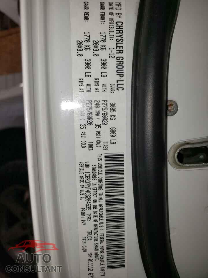 DODGE RAM 1500 2012 - 1C6RD7MT4CS204535