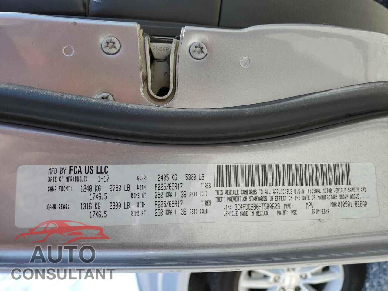 DODGE JOURNEY 2017 - 3C4PDCBB0HT580609