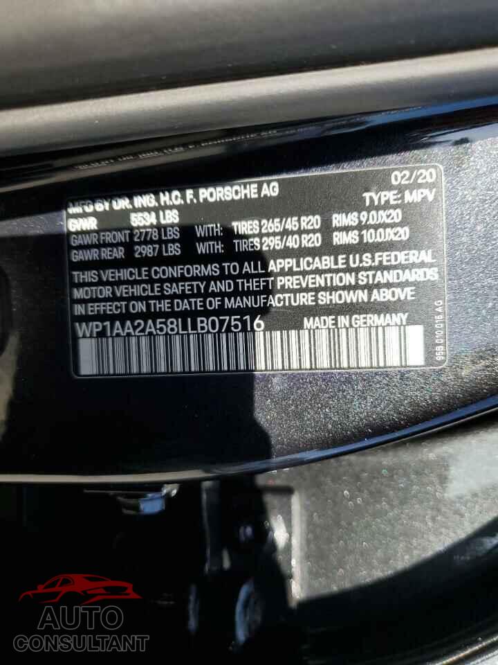 PORSCHE MACAN 2020 - WP1AA2A58LLB07516