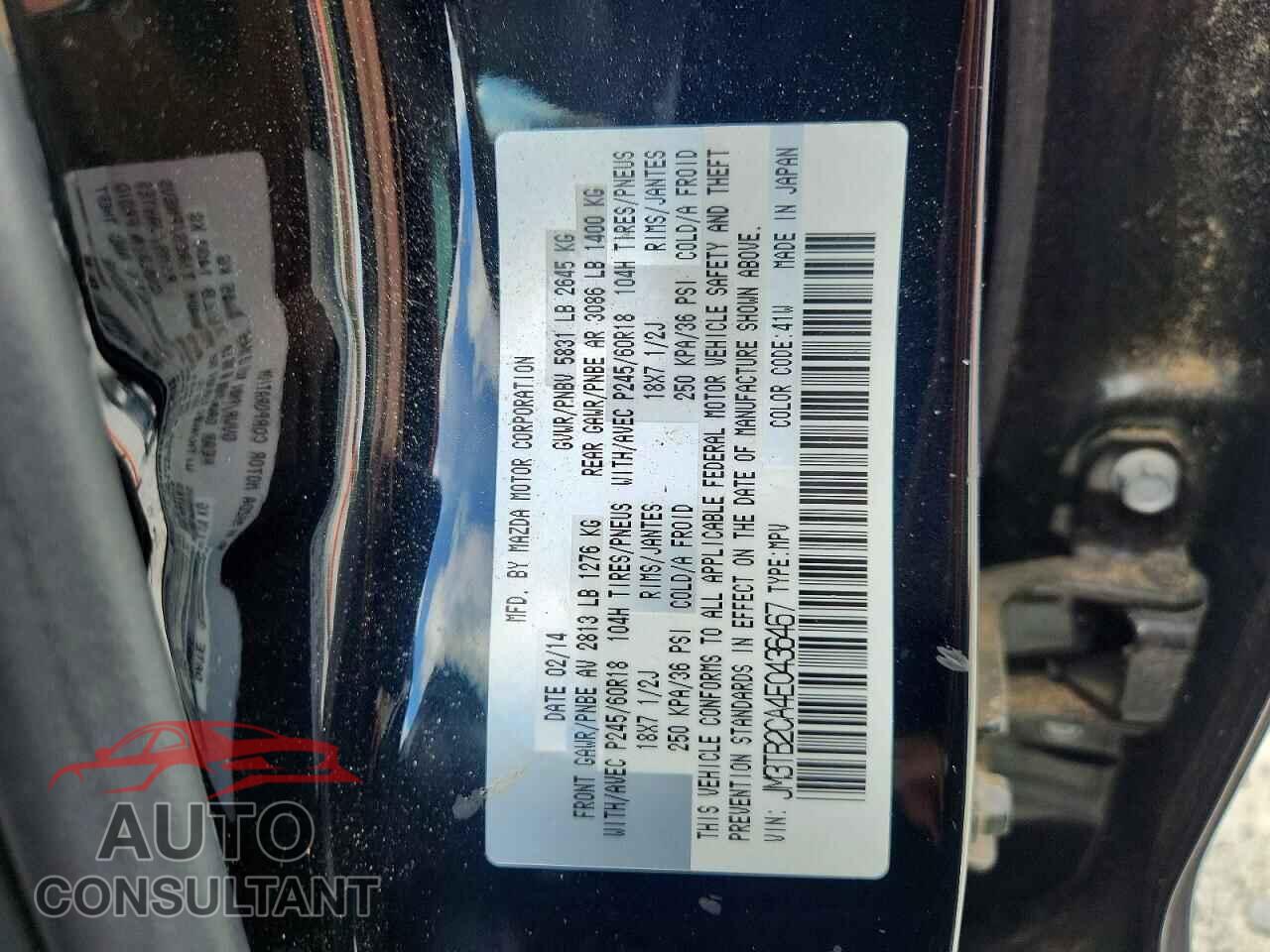 MAZDA CX-9 2014 - JM3TB2CA4E0436467