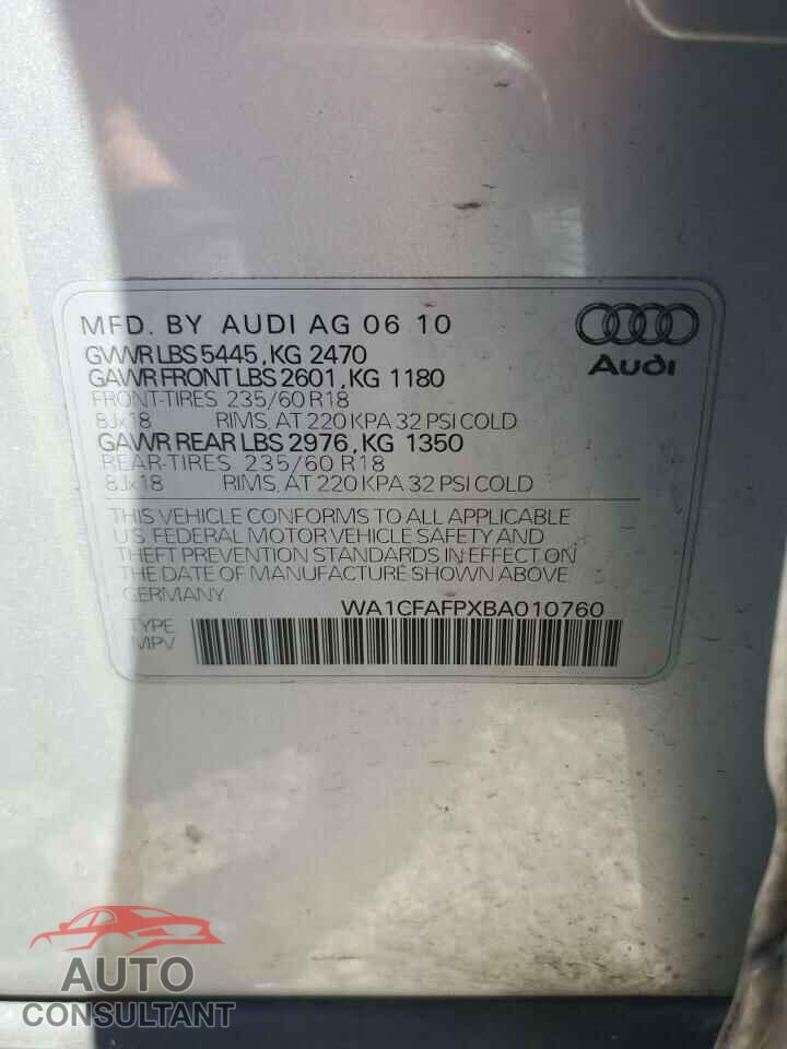 AUDI Q5 2011 - WA1CFAFPXBA010760