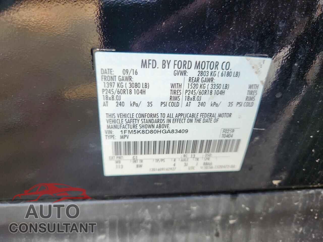 FORD EXPLORER 2017 - 1FM5K8D80HGA83409