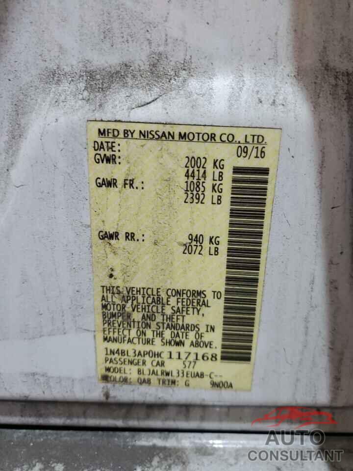 NISSAN ALTIMA 2017 - 1N4BL3AP0HC117168