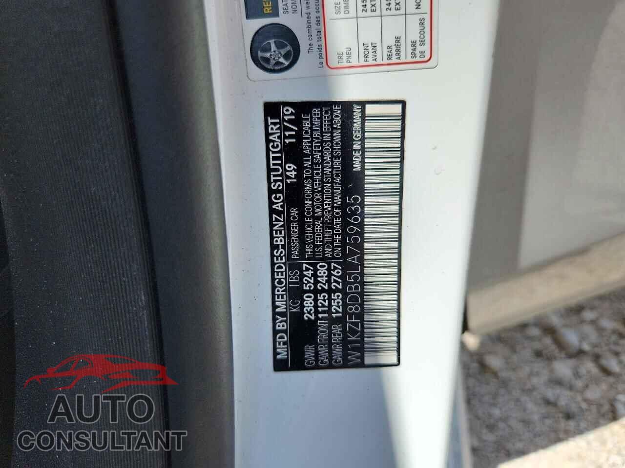 MERCEDES-BENZ E-CLASS 2020 - W1KZF8DB5LA759635