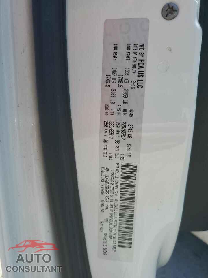 DODGE CARAVAN 2016 - 2C4RDGEG6GR318540
