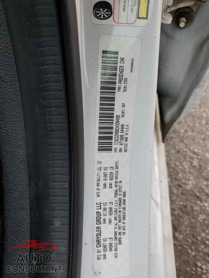 DODGE AVENGER 2012 - 1C3CDZAB8CN330499