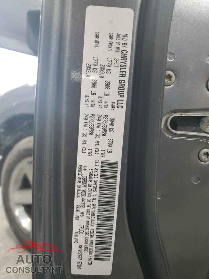 DODGE RAM 1500 2012 - 1C6RD7FT0CS144332