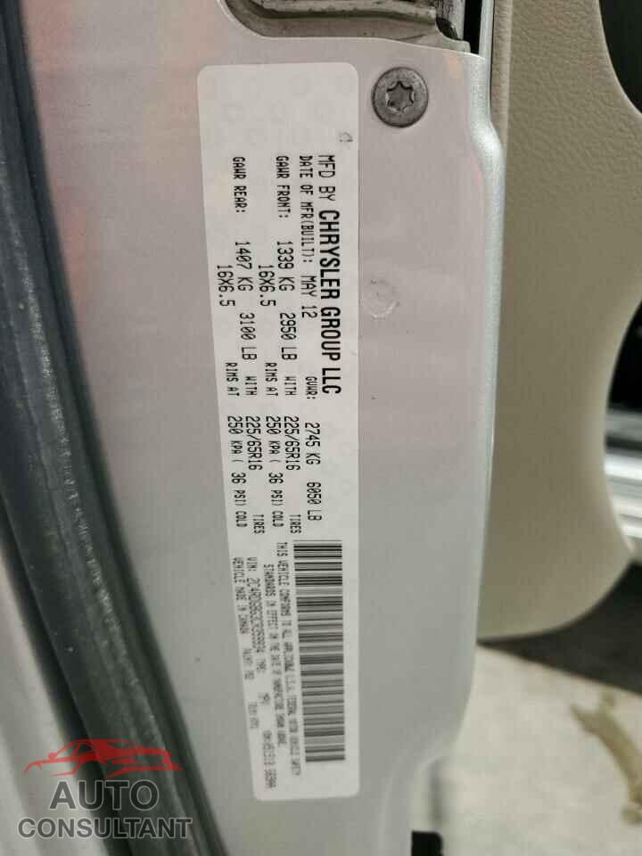 DODGE CARAVAN 2012 - 2C4RDGBG3CR359934