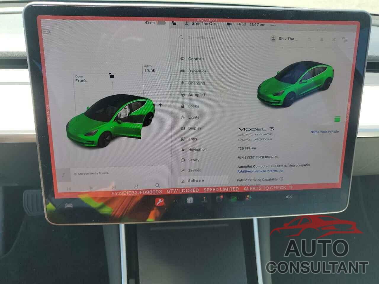 TESLA MODEL 3 2018 - 5YJ3E1EB2JF098093