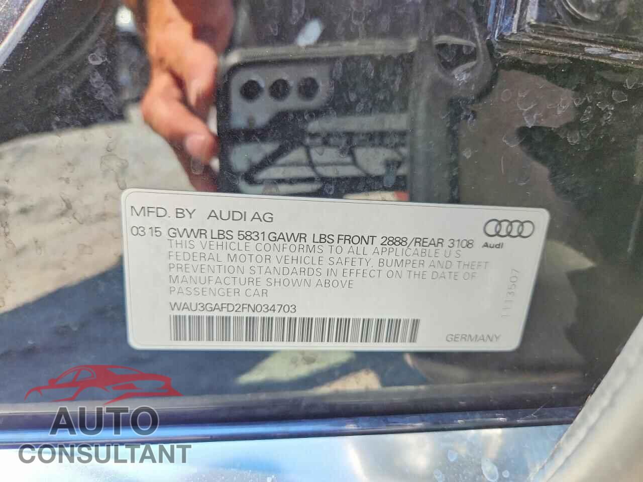 AUDI A8 2015 - WAU3GAFD2FN034703