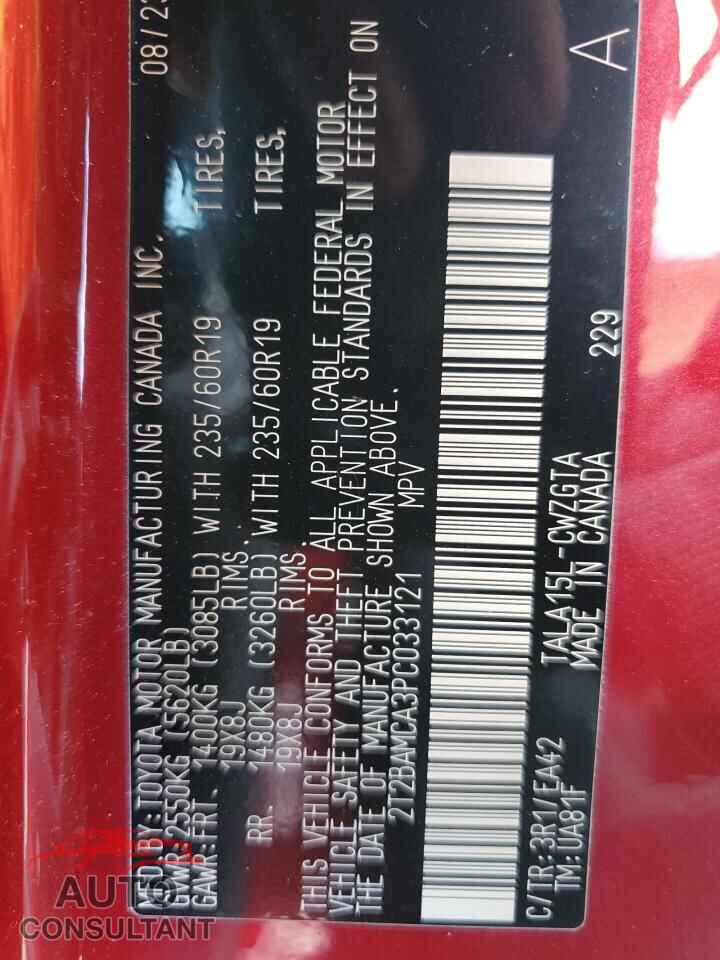 LEXUS RX350 2023 - 2T2BAMCA3PC033121