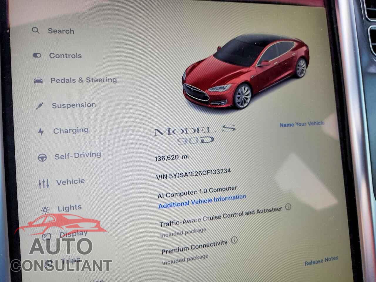 TESLA MODEL S 2016 - 5YJSA1E26GF133234