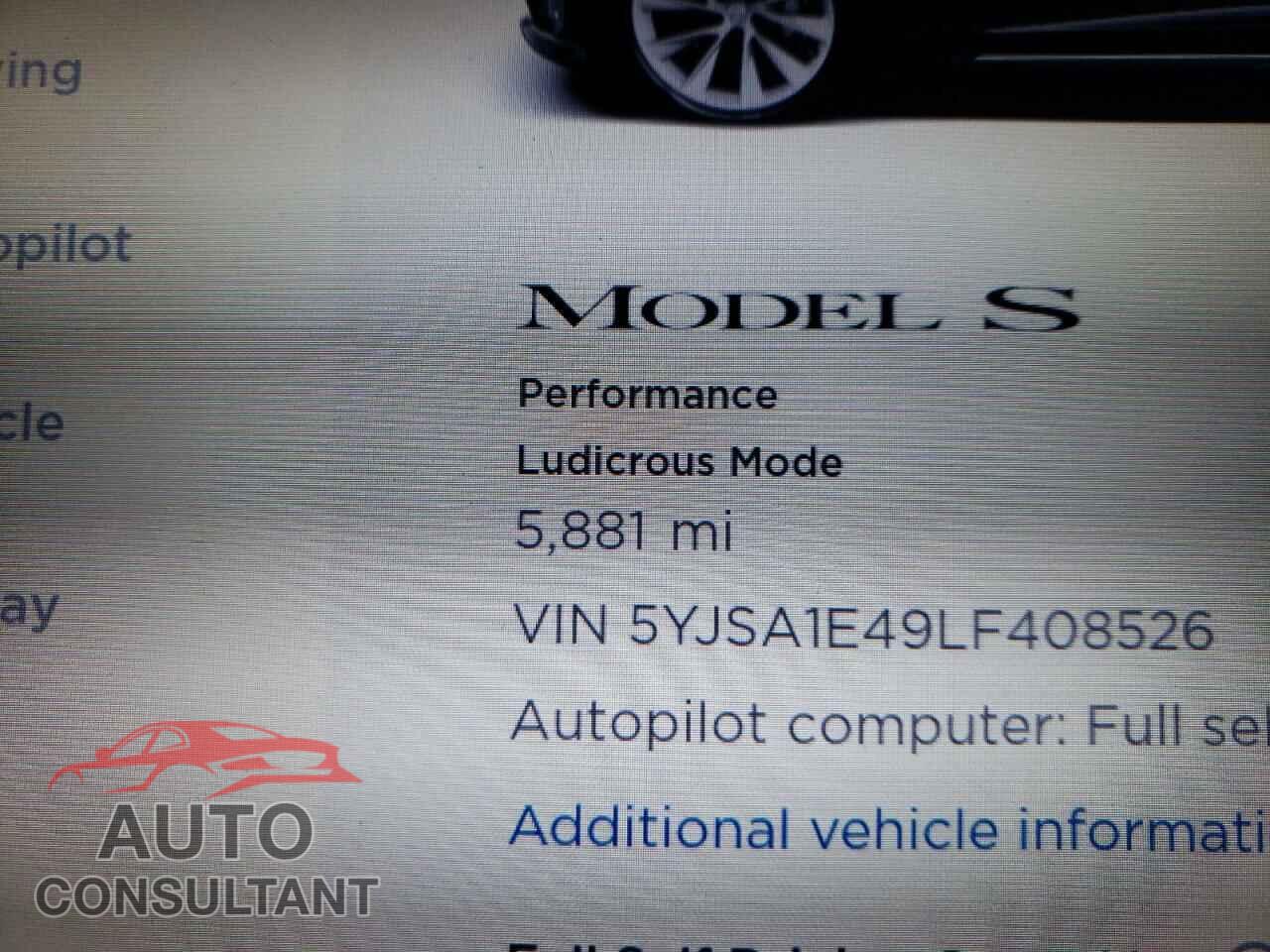 TESLA MODEL S 2020 - 5YJSA1E49LF408526