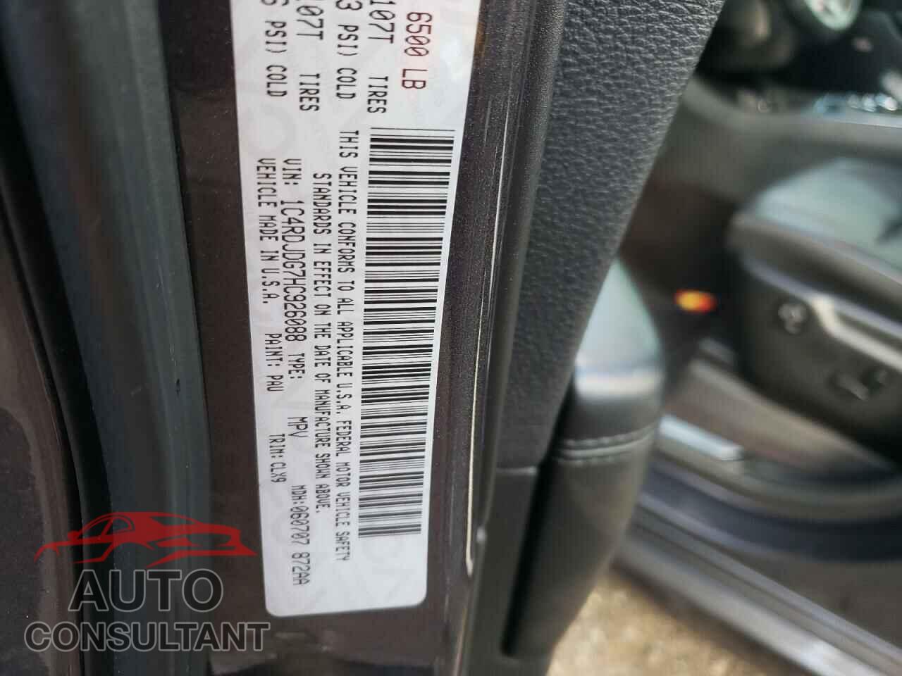 DODGE DURANGO 2017 - 1C4RDJDG7HC926088