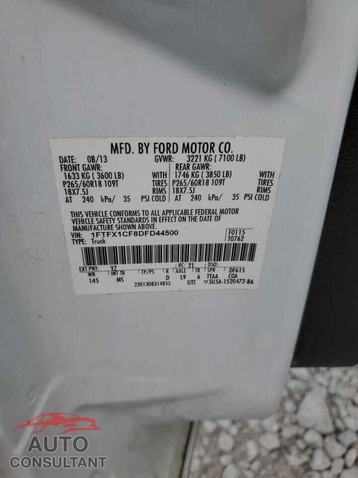 FORD F-150 2013 - 1FTFX1CF8DFD44500