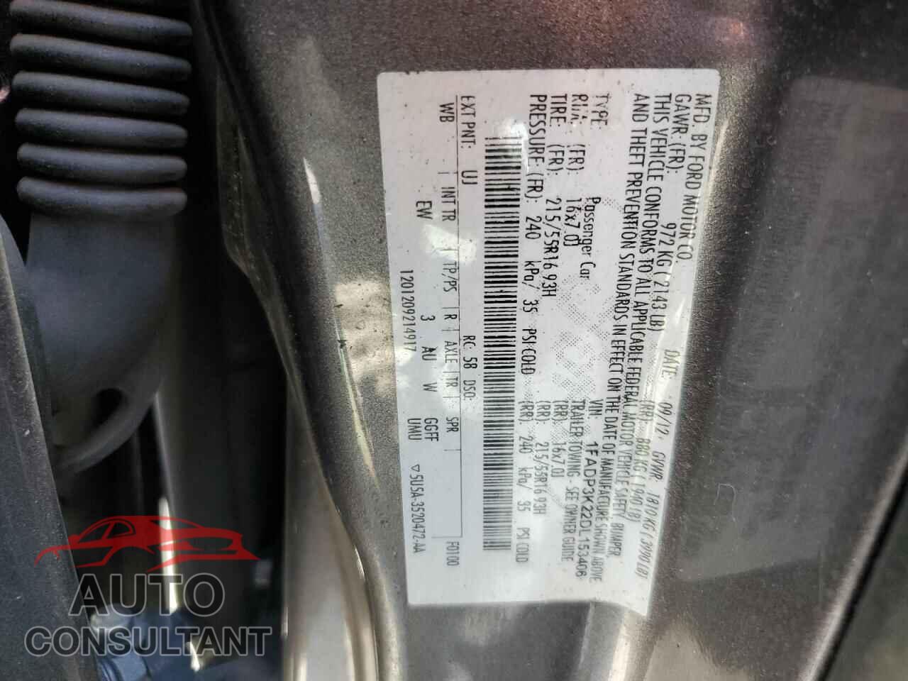 FORD FOCUS 2013 - 1FADP3K22DL153406