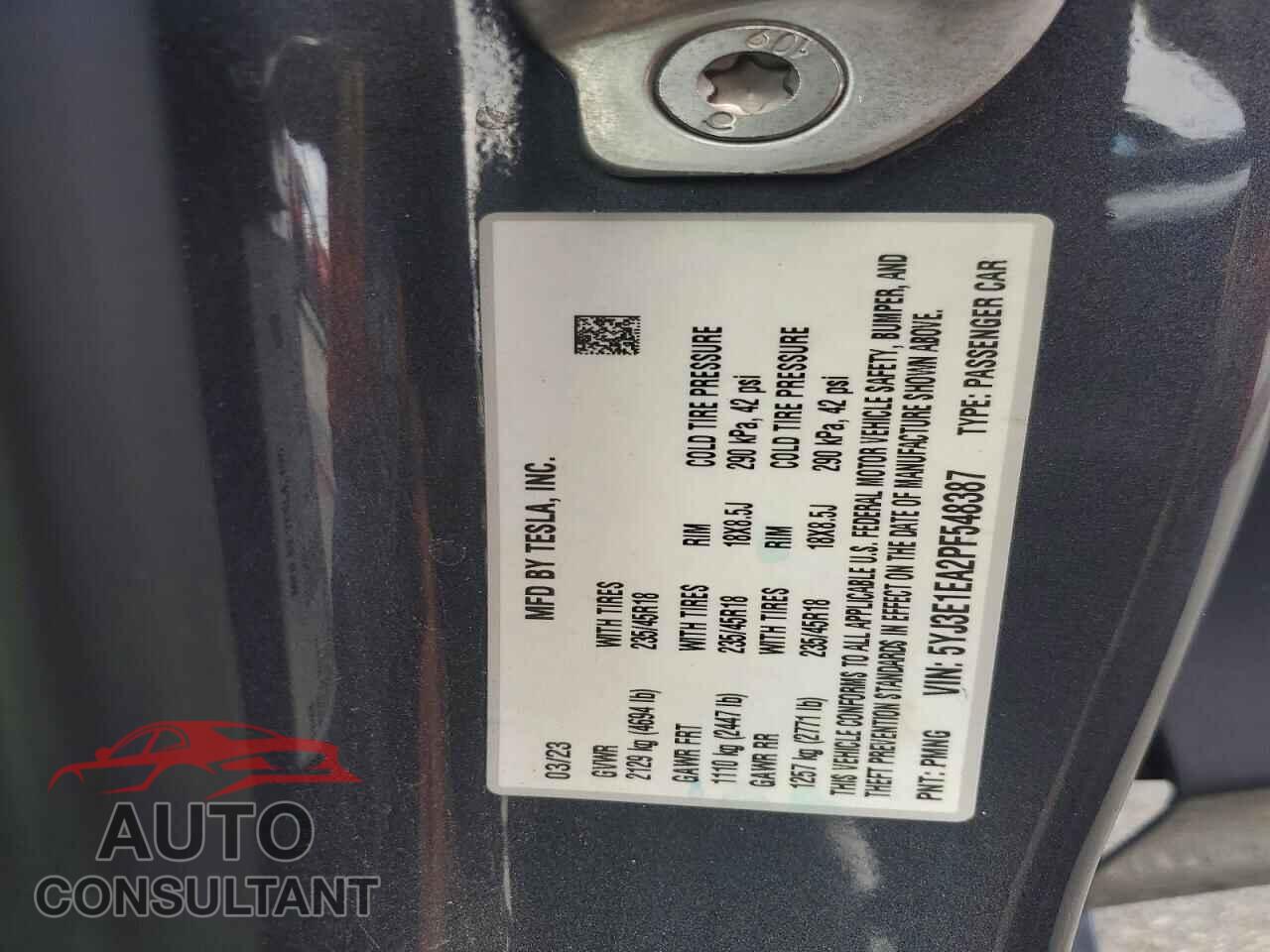 TESLA MODEL 3 2023 - 5YJ3E1EA2PF548387